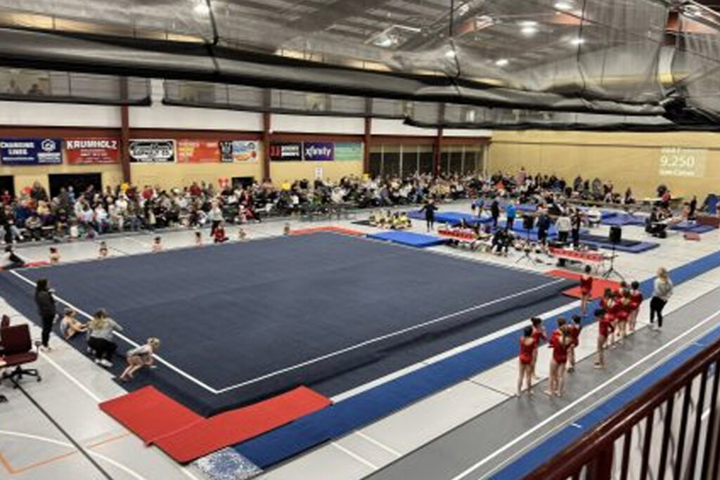 Indoor gymnasium showing event